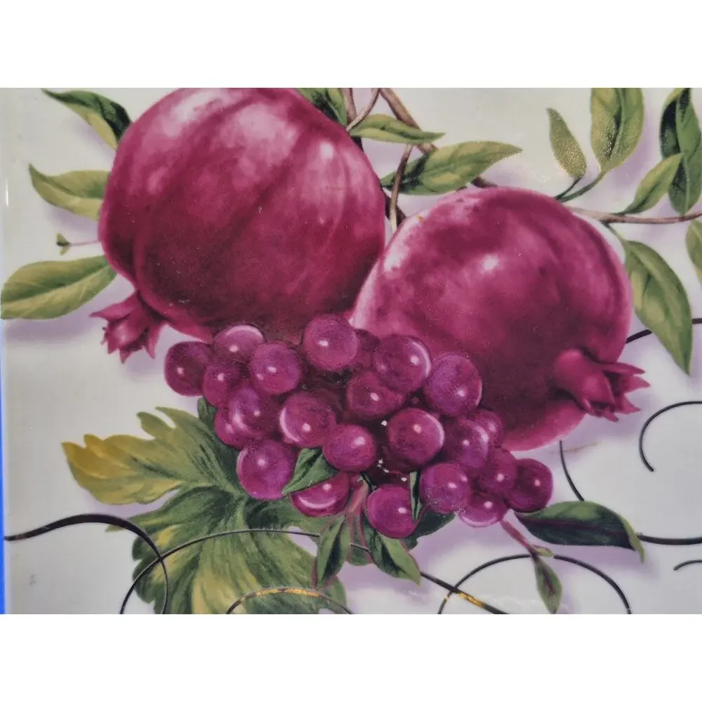 Vintage Hallmark Porcelain Fruit Trivet or Wall Hanger 6x6